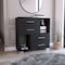 Tuhome Krista Dresser, Two Open Shelves, Four Drawers, Black CLW7158 - alternate 4